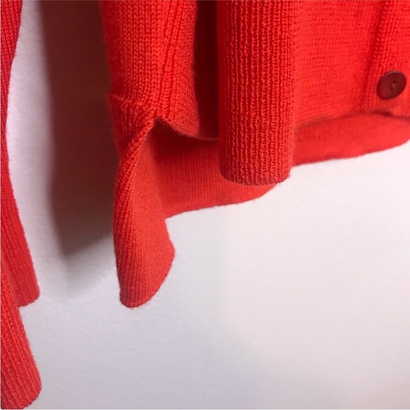 NEW! Eileen Fisher Red Merino Wool Cardigan Small - Picture 6 of 7